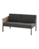 Cava Teak 2 seater right arm with 3 cushions, teak/aluminium