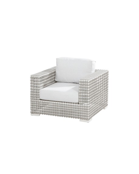 Madras living chair with 2 cushions white/latte