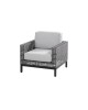 Dias living chair with 2 cushions black/black pepper