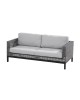 Dias living bench 2.5 seater with 4 cushions, black/black pepper