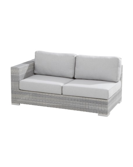 Lucca 2 seater bench right arm 4 cushions, polyloom ice