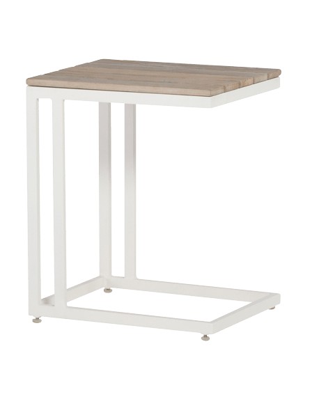 Cancun support table white teak top