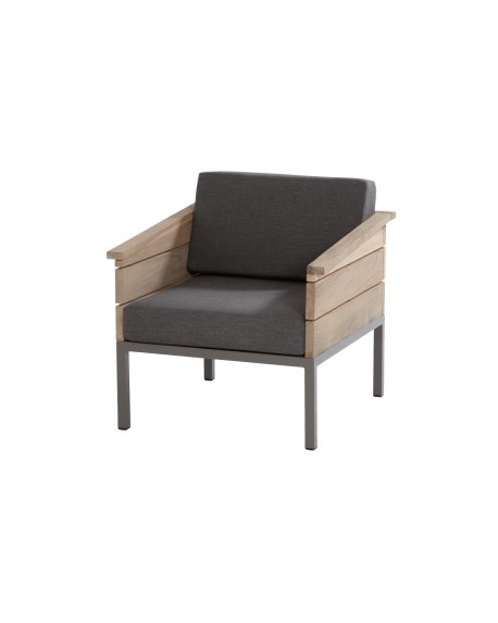 Cava Teak living chair with 2 cushions, teak/aluminium