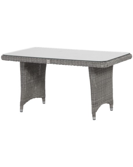 Indigo Cosy dining coffee table 140 x 90 x 70 cm woven top + glass