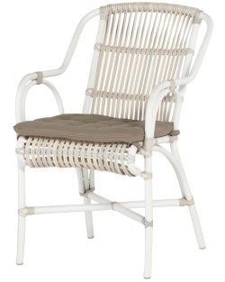 Loire dining chair with seat cushion taupe, retro