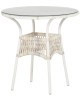 Loire bistro table woven top + glass, retro