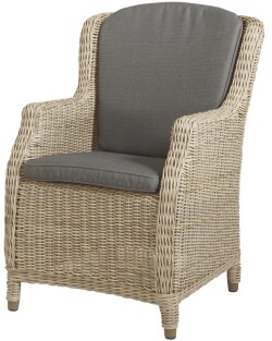 Brighton dining chair with 2 cushion, pure