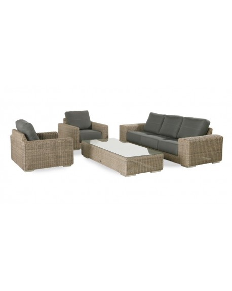 Kingston 3 seaters bench with 6 cushions, pure