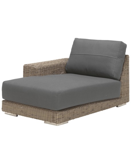 Kingston modular chaise-lounge right with 2 cushions, pure