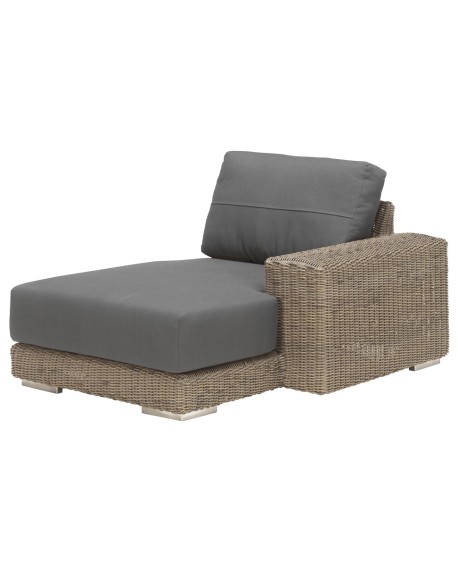 Kingston modular chaise-lounge left with 2 cushions pure