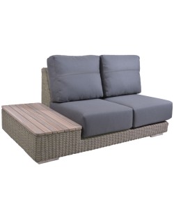 Kingston modular 2 seater right island teak with 4 cushions, pure