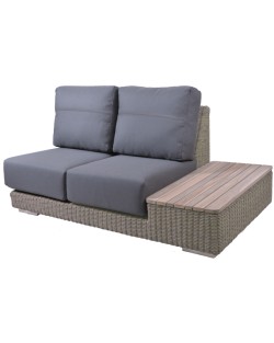 Kingston modular 2 seater left island teak with 4 cushions pure