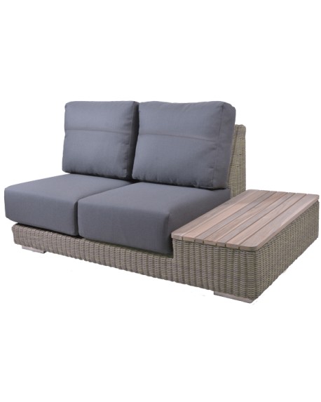 Kingston modular 2 seater left island teak with 4 cushions pure