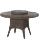 Madoera dining table, lazy susan Ø 55cm + glass, colonial