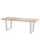 Cricket table top coffee table teak base aluminium white