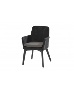 Lisboa dining chair with cushion aluminium legs, polyloom anthracite