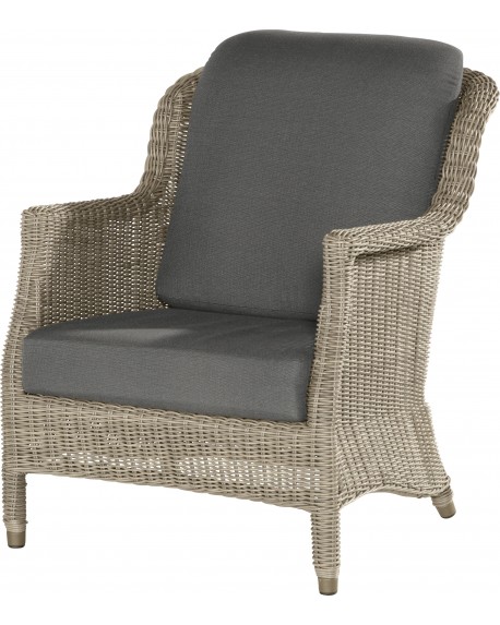 Del Mar living chair with 2 cushions, pure